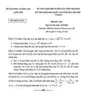 Đề chọn đội tuyển thi HSG QG môn Toán THPT năm 2025 – 2026 sở GD&ĐT Lạng Sơn
