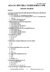 Ngân hàng bộ câu hỏi trắc nghiệm hóa sinh chương protein | Trường Đại học Khánh Hòa