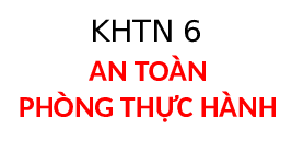 Giáo án điện tử Khoa học tự nhiên 6 bài 2 Kết nối tri thức : An toàn trong phòng thực hành
