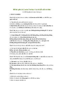 Đề thi giữa kì 2 Tin học lớp 6 Kết nối tri thức năm 2024 - Đề 1