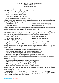 Đề thi HK1 Lịch Sử 10 năm học 2023-2024(Có đáp án)