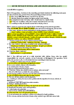 Đề thi thử đội tuyển học sinh gỏi Online (Mock Nec) lần 2 (có đáp án)