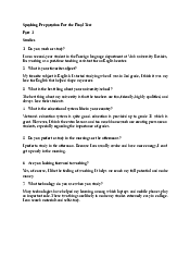 Speaking Preparation For the Final - English Practice | Trường Đại học Vinh