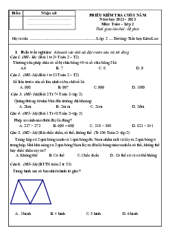 Đề thi học kì 2 môn Toán 2 năm 2022 - 2023 sách Kết nối tri thức với cuộc sống | Đề 8