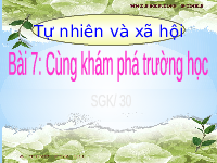 Giáo án điện tử Tự nhiên và xã hội 1 bài 7 Chân trời sáng tạo : Hoạt động ở trường em