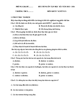 Đề cương ôn tập học kì 1 môn Khoa học tự nhiên 7 KNTT