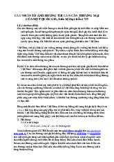 Các nhân tố ảnh hưởng tới cán cân thương mại của một quốc gia môn Quản lý kinh doanh | Trường đại học kinh doanh và công nghệ Hà Nội