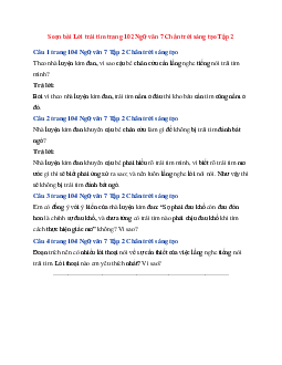 Soạn bài Lời trái tim trang 102  | Ngữ Văn 7 Chân Trời Sáng Tạo tập 2