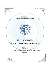 Bài tập nhóm - Luật hình sự Việt Nam môn Tiếng Anh pháp lí | Trường Đại học Luật Hà Nội