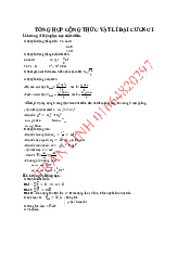 Tổng hợp công thức vật lý đại cương | Vật lý đại cương I | Đại học Bách Khoa Hà Nội