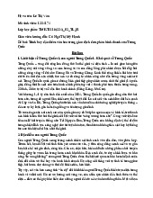 Bài tập cá nhân: Giao dịch và đàm phán kinh doanh tại Trung Quốc môn Giao dịch và đàm phán kinh doanh | Đại học kinh tế Quốc dân