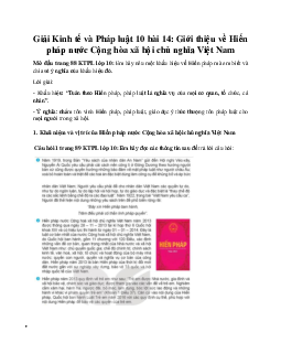 Giải Kinh tế và Pháp luật 10 bài 14 KNTT