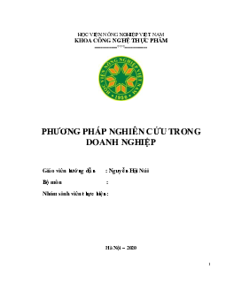 Phương pháp nghiên cứu trong doanh nghiệp | Học viện Nông nghiệp Việt Nam