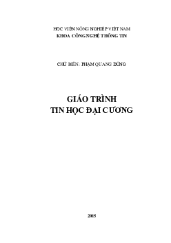 Giáo trình tin học đại cương | Học viện Nông nghiệp Việt Nam