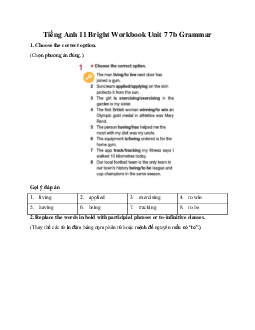 Giải Tiếng Anh 11 Workbook Unit 7 7b Grammar | Bright