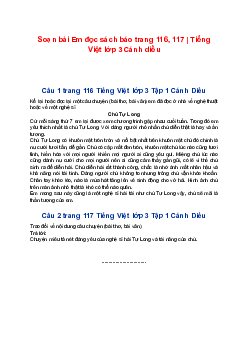 Soạn bài Em đọc sách báo trang 116, 117 | Tiếng Việt lớp 3 Cánh diều