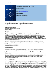 Digital Assets and Digital Inheritance | Tài liệu Tiếng Anh