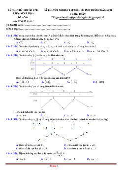 Đề thi thử môn Toán theo cấu trúc đề minh họa 2021 - Đề 1 (có lời giải và đáp án)