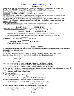 Tóm tắt lý thuyết hóa học lớp 12 (có lời giải)