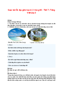 Soạn bài Ôn tập giữa học kì 2  trang 65 - Tiết 7 | Tiếng Việt Lớp 3 Tập 2 Cánh diều