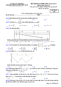 Đề thi KSCL THPT Quốc gia 2019 Toán 12 trường Nguyễn Viết Xuân – Vĩnh Phúc lần 1