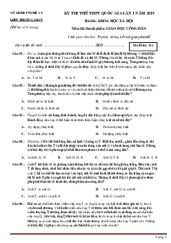 TOP 8 Đề thi thử môn GDCD năm 2019 (có đáp án)