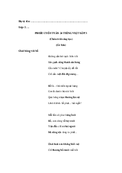 Bài tập cuối tuần tiếng Việt lớp 3 Chân trời sáng tạo Tuần 24 cơ bản