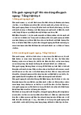 Dấu gạch ngang là gì? Khi nào dùng dấu gạch ngang - Tiếng Việt lớp 4