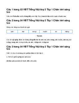 Giải Bài 1: Ý tưởng của chúng mình trang 53 VBT Tiếng Việt lớp 3 Tập 1 Chân trời sáng tạo
