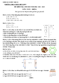 Đề cuối kì 1 Toán 6 năm 2022 – 2023 trường THCS Trần Huy Liệu – TP HCM