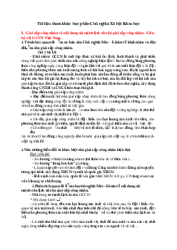 Tài liệu tham khảo học phần Chủ nghĩa xã hội khoa học | Trường Đại học Khoa học, Đại học Thái Nguyên