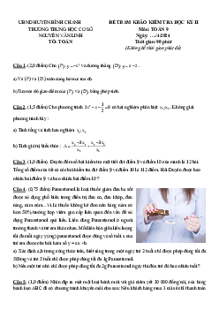 Đề tham khảo cuối kỳ 2 Toán 9 năm 2023 – 2024 phòng GD&ĐT Bình Chánh – TP HCM