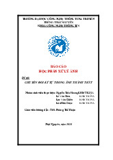Báo Cáo Học Phần Xử Lý Ảnh - Đề Tài Chuyển Đổi Ký Tự Thành Text môn Xử lý ảnh | Trường Đại Học Thái Nguyên