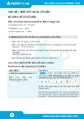 Ôn tập Chủ đề 1. Biểu đồ - Bảng số liệu - Kĩ năng xử lí số liệu | Trường Cao đẳng Công nghệ Thủ Đức
