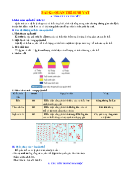 Chuyên đề KHTN 8 Kết nối tri thức bài 42 Quần thể sinh vật