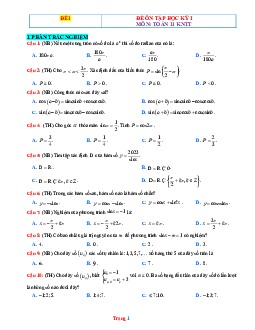 TOP 10 đề ôn thi học kỳ 1 Toán 11 Kết nối tri thức (có đáp án)