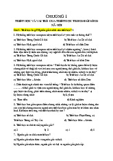 Trắc nghiệm chương 1: Triết học và vai trò của Triết học trong đời sống xã hội