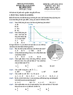Đề giữa học kỳ 2 Toán 7 năm 2022 – 2023 trường THCS Ngô Sĩ Liên – Hà Nội