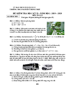 Đề kiểm tra học kỳ 2 Toán 9 năm 2019 – 2020 trường THCS Nguyễn Trung Trực – TP HCM