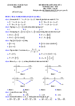 Đề kiểm tra giữa học kỳ 1 Toán 10 năm 2021 – 2022 sở GD&ĐT Bắc Ninh