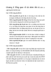 Đề cương lý thuyết về Tài chính tiền tệ | Học viện Chính sách và Phát triển