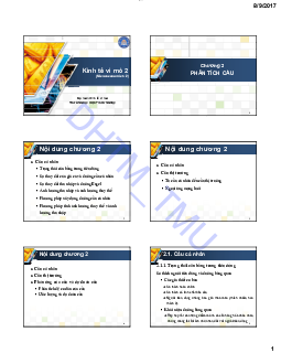 Chương 2: Phân tích cầu | Kinh tế vi mô | Trường đại học Thương mại