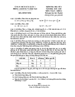 Đề thi học kỳ 1 Toán 6 năm 2019 – 2020 phòng GD&ĐT Quận 3 – TP HCM