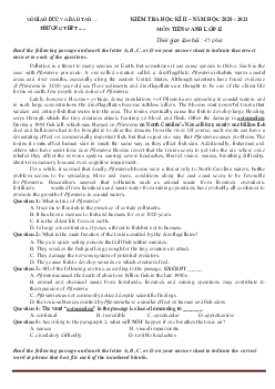 Đề thi HK2 môn Tiếng Anh 12 năm học 2020-2021 (có đáp án)