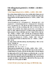 Cân bằng phương trình Zn + H2SO4 → ZnSO4 + SO2 + H2O