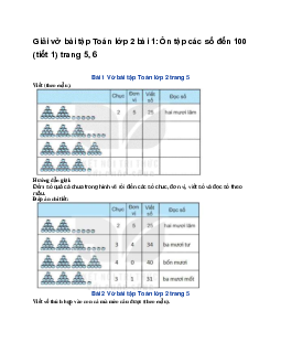 Giải vở bài tập Toán lớp 2 bài 1: Ôn tập các số đến 100 (tiết 1) trang 5, 6 | Kết nối tri thức