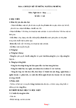 Kế hoạch bài dạy Ngữ Văn 6 Kết nối tri thức học kỳ 2-Bộ 2