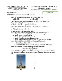 Đề kiểm tra 1 tiết Hình học 10 chương 1 năm 2018 – 2019 trường Đông Du – Đăk Lăk