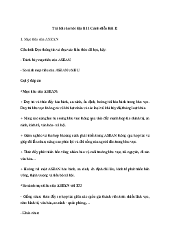 Bài 12: Hiệp hội các quốc gia Đông Nam Á (ASEAN) | Giải Địa lí 11 Cánh diều