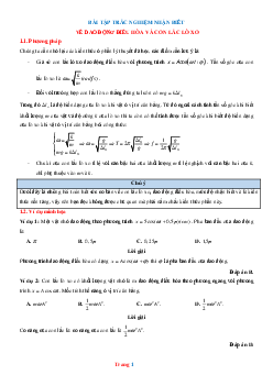 Trắc nghiệm về dao động điều hòa-con lắc lò xo mức nhận biết có lời giải và đáp án